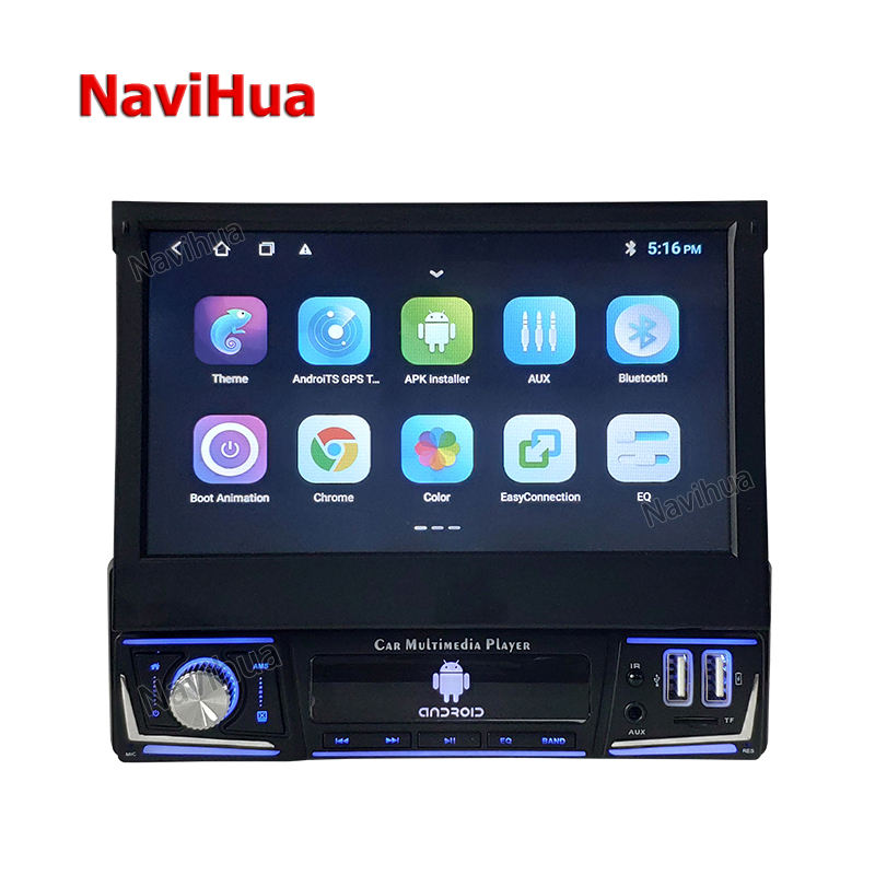 Car Retractable Touch Screen GPS WiFi AutoRadio Car Mp5 Player+12 Led Rear Camer